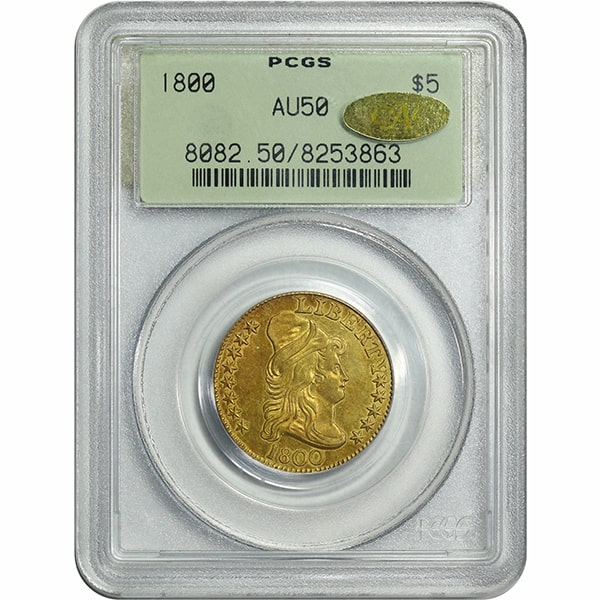 1800 Turban Head $5 PCGS 8253863 • Coin Rarities Online