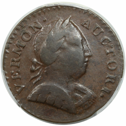 1788 Vermont Copper Obverse Image. RR-20, W-2150 variety, Bust Right type. Considered to be Rarity-3.